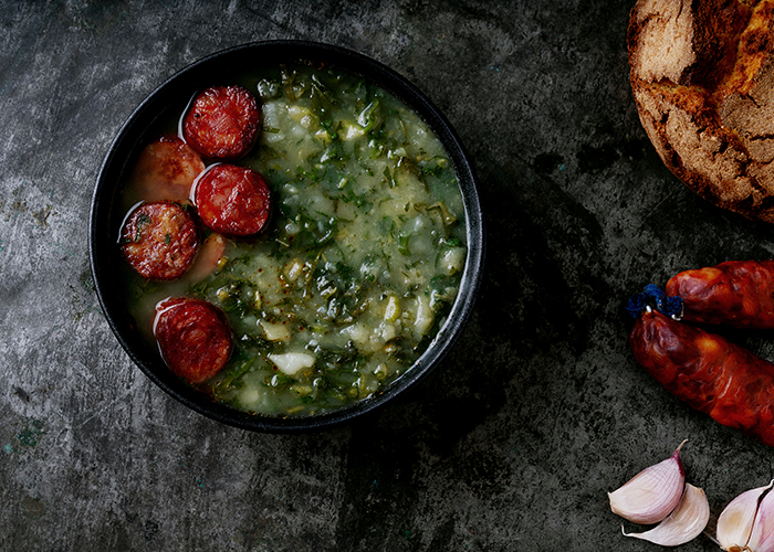 Eating Caldo Verde in Porto